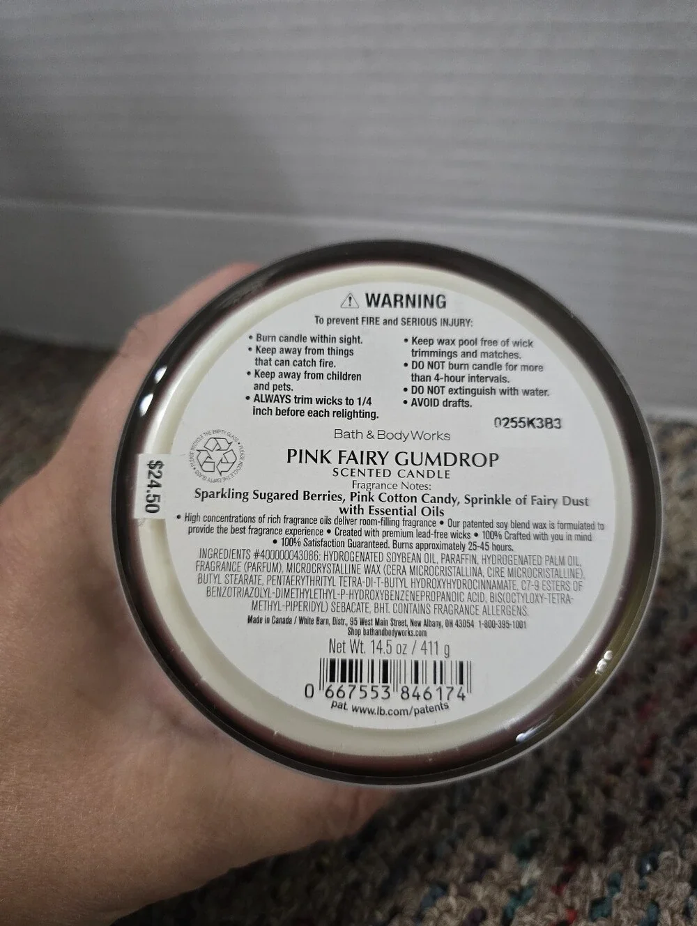 Pink Fairy Gumdrop Scented Candle NEW Bath & Body Works 14.5 Oz w/ Essential Oil - Picture 6 of 6
